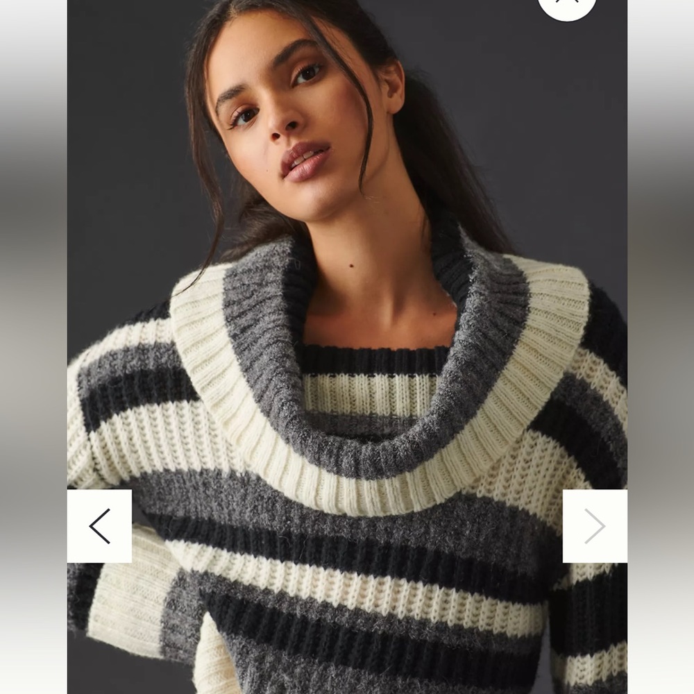 Anthropologie Striped Turtleneck Sweater